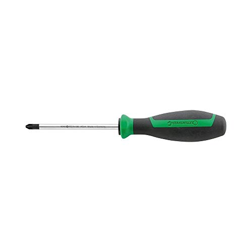 Stahlwille 46403002 Cross-Head Phillips Screwdrivers Drall+, Size Pz 2, Use For Pozidriv/Supadriv Screws, Black Tips, Chrome Alloy Steel, Length 215Mm, Weight 89G, Made In Germany #TOP7