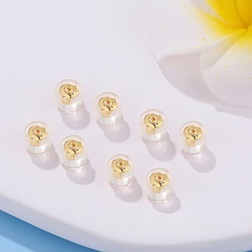 Gold silicone locking earring backs
