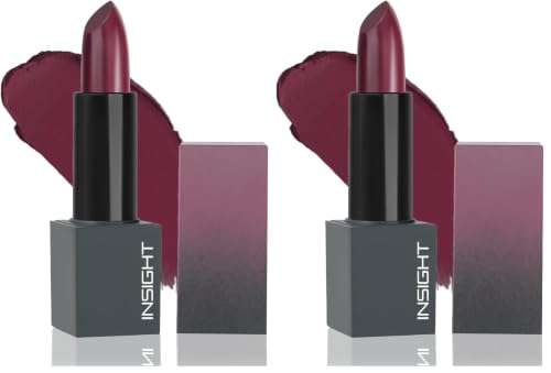 Image of INSIGHT Velvet Matte Lipstick (Lover's Dream) | Long Lasting, Smudge-Proof & Non-Drying | Enriched with Cocoa Butter, Argan Oil & Vitamin E | Smooth Application, Bold Pigment - 3.8g (Pack of 2)