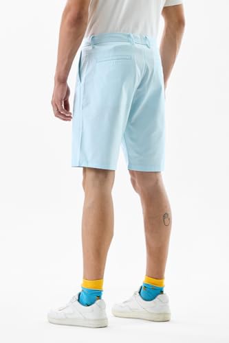 Image of SNITCH Men Casual Shorts | Regular Fit Mid Rise Solid Pattern | 100% Cotton Smooth Texture with Drawstring Closure & Elastic Waistband for Summer & Club Wear