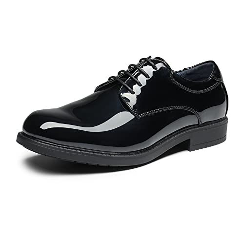 Bruno Marc Zapatos de Cordones Zapatillas Casual Oxfords Clásico Formales Derby para Hombre Boda Fiesta Negro Brillante DOWNING-02-E Talla 42 (EUR)