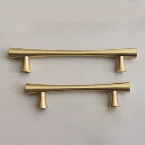 Image of HAORUN 2PCS Metal Modern Cabinet Pulls Brushed Gold Finish 96mm 128mm Drawer Handles (96mm)