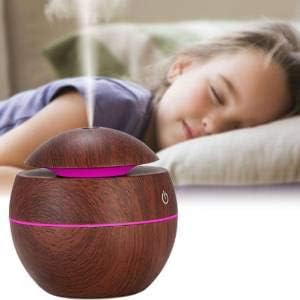AREO USB Air Humidifier Air Purifier Household Electric Ultrasonic Mist Oil Diffuser Aromatherapy for Office Home Car, Essential Oil Diffuser for Car, Office, Babies, for Home (DARK BROWN)