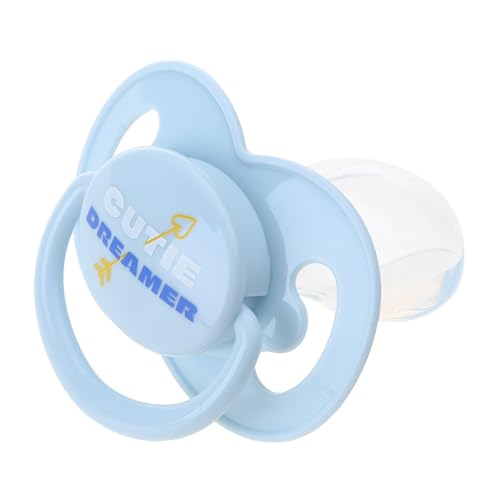 OralGos Chupete de silicona para adultos, chupete masticable, chupete para autismos, trabajo de alta presión y noches inquietas, letras grises y azules
