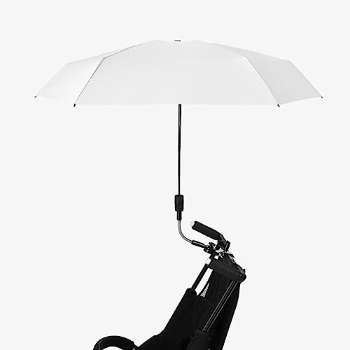 Esquirla Beach Umbrella Clamp on Umbrella Lightweight Foldable 90cm Diamter Stroller Parasol for Patio Chair Outdoor Furniture Stroller Accessories, Beige