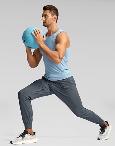 Image of Pudolla Men's Lightweight Jogger with Pockets 4-Way Stretch Sweatpants Workout Runing Athletic Track Pants