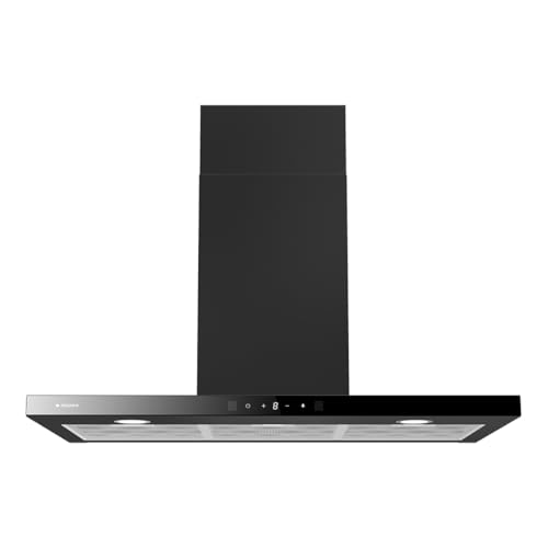Aspes Campana Extractora Tipo T 90cm, Cristal negro, ACPT901AN. Potencia 643m3/h, 3 Velocidades, 2 Filtros, 68 dB Nivel Sonoro, Control Táctil, Filtro apto para Lavavajillas