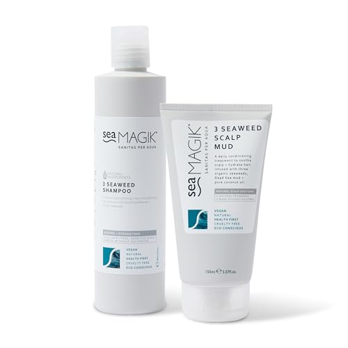 Sea Magik - Seaweed Shampoo and Scalp Mask to Soothe Itchy Sensitive and Dry Scalp or Psoriasis Long Lasting Hydration with Dead Sea Salt Vegan Cruelty Free (150ml and 300ml)