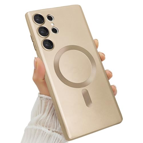 Amzfield Magnetic Samsung Galaxy S25 Ultra�p ���f�B�[�X �����Y �K�[���Y [MagSafe�Ή�] [�J���������Y�v���e�N�^�[] �}�b�g �L���[�g �X���� �\�t�g �V���R�� �o���p�[ �ϏՌ� ���^���b�N �X�}�z�P�[