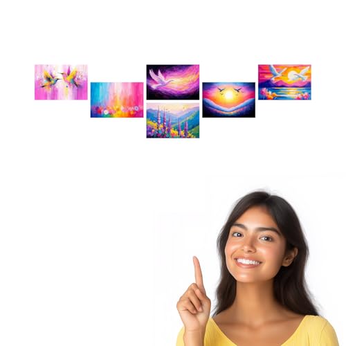 Image of SiddArtify Colorful Bird Wall Art Prints Set - Abstract Animal Poster Decor for Living Room Bedroom Office - Set of 2-4x6 Inch - Board (Pack of 6) - Sticker (Pack of 6)