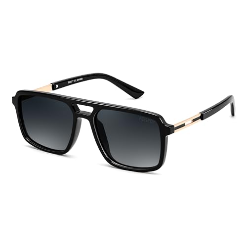 FEISEDY Retro Aviator Polarized Sunglasses for Men Women Trendy Rectangle Womens Mens UV400 Driving Sun Glasses B0377