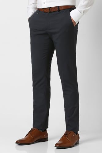 Image of Van Heusen Men's Mid Rise Slim Fit Premium Formal Trousers | Superior Comfort | Auto-Flex Waist Band | Soft Touch