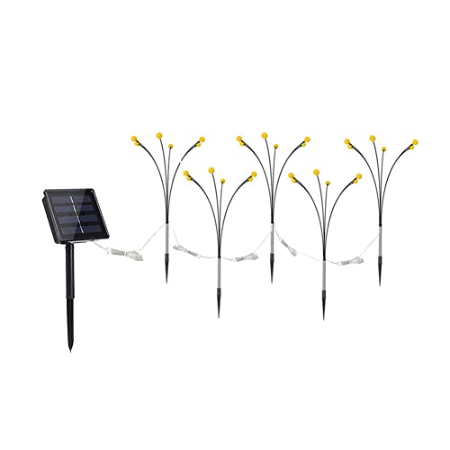 BomKra 5 Pack Solar Garden Lights, Solar Firefly LED Lights Outdoor Waterproof, Starburst Swaying Solar Outdoor Lights - Image 2