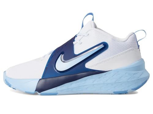 Nike Team Hustle D 12 (Big Kid) Sneaker, White/University Blue/Psychic Blue, 5 US Unisex4
