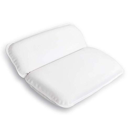 Queta Almohada de Baño Almohada Premium de baño con Ventosas Antideslizantes, Cojín Reposacabezas para Bañera/SPA/Jacuzzi/Hidromasajes, Suave/Mullida/Impermeable/Secado Rápido (39 x 31 cm)