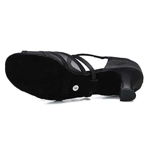 Image of Women's Ballroom Dance Shoes Latin Salsa Dancing Shoes Cross Strap 2.5inch Heel 3inch Heel ZB04