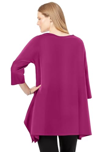 Woman Within Plus Size French Terry Handkerchief Hem Tunic2