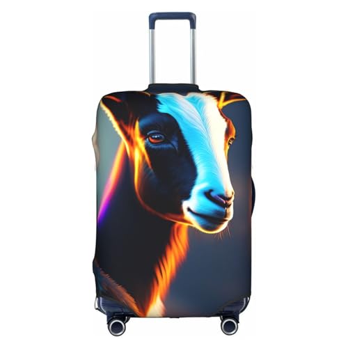 Ultra realistic cyberpunk goat Large Luggage Suitcase Cover.The cover does not include the suitcase itself