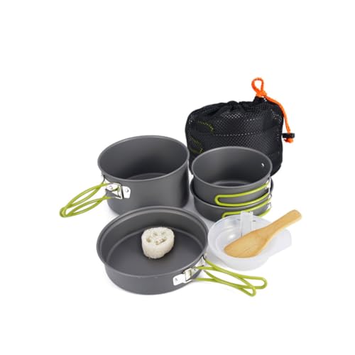ifundom 1 Set Portable Outdoor Picnic Cookware Nonstick Camping Cooking Tools for Hiking Includes Frying Pans Frying Pan Bowls Spoon Spatula for Fishing Picnic Activities