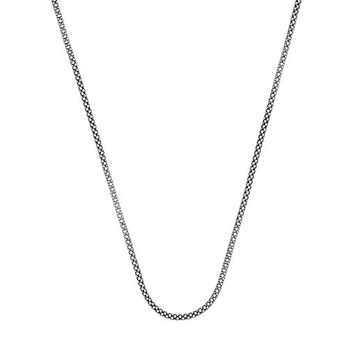 Collier chaîne pop-corn argent pour femme 46 cm bijoux épais texturés homme