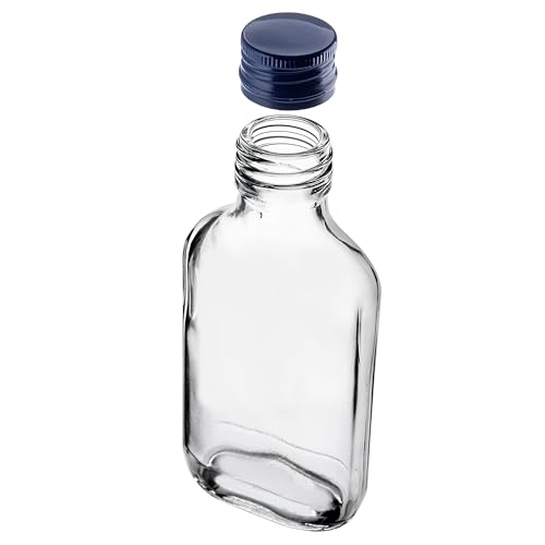 KADAX 50er Set Flachmann 100ml, kleine Glasflaschen mit Schraubverschluss, Fläschchen, leere Flaschen zum Befüllen, mini Likörflaschen… – Ansicht 7