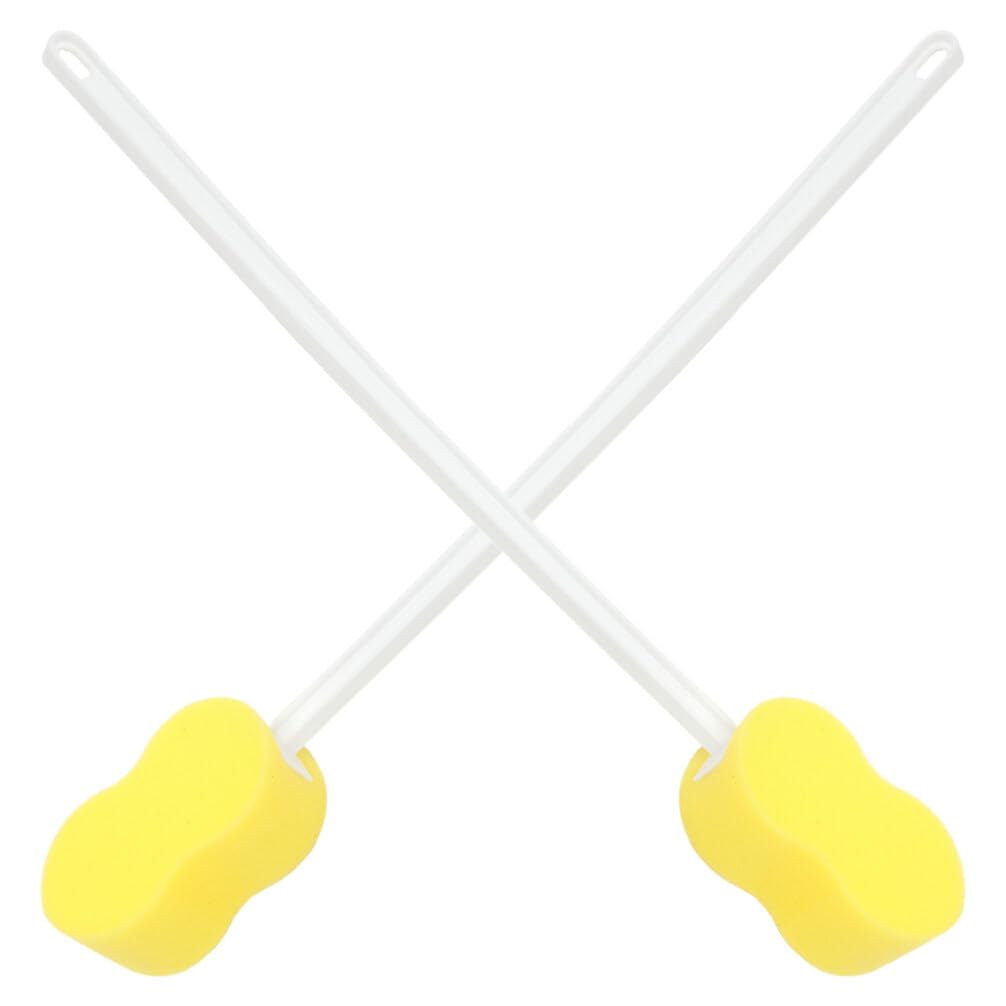 PATKAW Long Handle Bath Sponge, Back Sponge on a Stick, Extended Reacher Exfoliation Loofah Lightweight Back Washer, Handled Butt Scrubber Shower Brush for Body