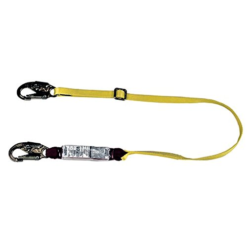 MSA 10088223 Sure-Stop Web Energy-Absorbing Lanyard with 36C Harness Connection and 36C Anchorage Connection, Adjustable Heavy Worker Single-Leg, 6' Length