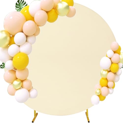 7.2FT Round Wedding Arch Cover for 7.2FT Circle Arch Stand, Thick Polyester Fabric Adjustable Circle Arch Backdrop Cover for Wedding Birthday Party Baby Shower Photography Decoration?Beige?