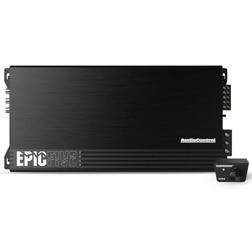 AudioControl EPICFIVE 5-Channel Amplifier Car Audio 1100W RMS, Compact Digital Class D, Includes Bass Knob, High/Low Pass & Subsonic Filter, Epic Bass Boost, Smart Auto Protection, Epicenter Link