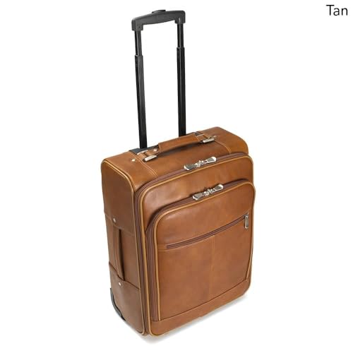 Hammacher Schlemmer The Rolling Leather Laptop Carry On - Tan4