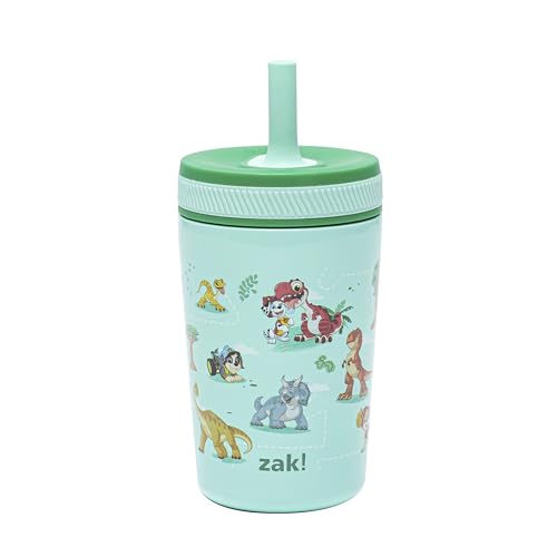 Image of Zak Designs PAW Patrol: The Dino Movie Kelso Toddler Cups For Travel or Home, 12oz Vacuum Insulated Stainless Steel Sippy Cup With Leak-Proof Design, Perfect for Kids, BPA Free (Marshall, Skye, Rex)