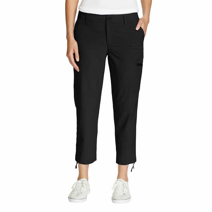 Eddie Bauer Capri Pants for Women with Side Zipprer Cargo Pocket - Women's Hiking Pants with Belt Loop - Ripstop Capri