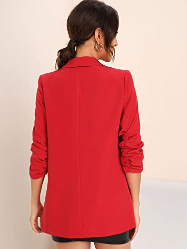 WDIRARA Women's Graphic Print Blazer Color Block Button Down Long Sleeve Lapel Work Business Casual Blazer Jacket2