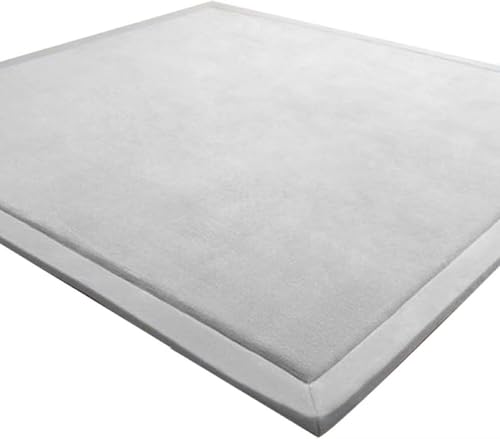 LEHOUR Engrosamiento Coral Terciopelo Alfombra Manta de rastreo para niños Alfombras Suaves de Tatami Antideslizante para niños Enlarge Play Mat (Gris, 150 * 200CM)