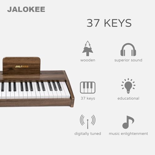 Kids Piano Keyboard, Digital Piano for Kids, Music Educational Instrument Toy, Wood Toy for 3+ Girls and Boys (Walnut, 37 Keys) - Les Beatles, Paul McCartney, John Lennon, RIngo Starr, George Harrison Kids Piano Keyboard, Digital Piano for Kids, Music Educational Instrument Toy, Wood Toy for 3+ Girls and Boys (Walnut, 37 Keys) – Image 3