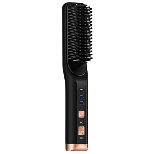 Cepillo alisador de barba inalámbrico USB recargable antiestático para alisado rápido del cabello (Color: D, Tamaño: 1) miniatura 1