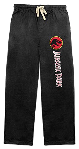 Bioworld Come for The Dinosaurs Jurassic Park Men's Black Sleep Pajama Pants
