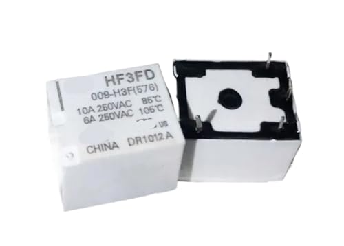 Relé de 4 pines HF3FD 009-H3F con conmutación precisa de 9V a 10A