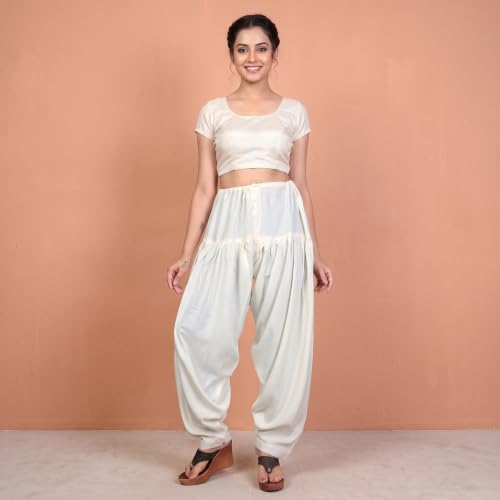 Image of FASHION GALLERY Women's Rayon Relaxed Fit Patiala Salwar with Full Length Drawstring Closure Type and Flexible Waist | Patiala Pant for Woman Free Size Fit Upto XXL