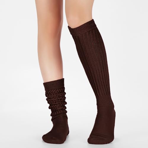 Image of Forwe 3 Pairs Slouch Socks for Women Size 9-11 Soft Extra Long Scrunch Knee High Boot Socks