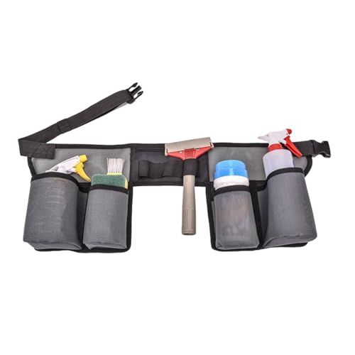 Cleaning Tool Belt Adjustable Cleaning Bottle Holster Belt Window Cleaning Belt Tool Storage Belt With 4 Pockets for Housekeeping Cleaning Caddy Waist Tools Bag Belt House Cleaning Supplies