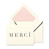 Kate Spade New York Thank You Card Set of 10 with Blank Interior and Envelopes (Merci)