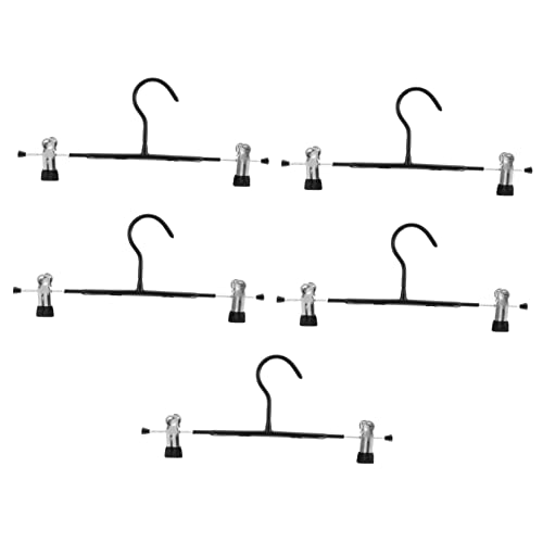JECOMPRIS 10Pcs Non Slip Pants Hangers with Swivel Hooks Space Saving Clothes Rack for Wardrobe Storage Clip Hangers for Skirts and Trousers