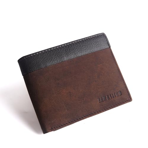 Image of Men Casual Brown Full Grain Leather RFID Wallet (9 Card Slots) (Dark Brown)