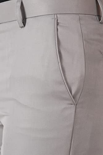 Image of MALENO Men's Slub Effect Solid Trouser | Classic Slim Fit Formal Trousers for Men | Slim Fit Trousers for Men