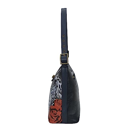 Image of Anna by Anuschka Women's Hand-Painted Genuine Leather Studded Side Hobo