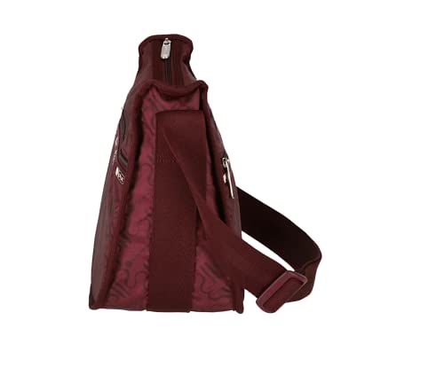 LeSportsac Le Logo De Luxe Claret Classic Hobo Crossbody Bag + Cosmetic Bag, Style 7520/Color E471, LS Monogram Logos, Modern Tonal Cranberry/Pomegranate Red Jewel-Tone Logo Chic Status Bag4