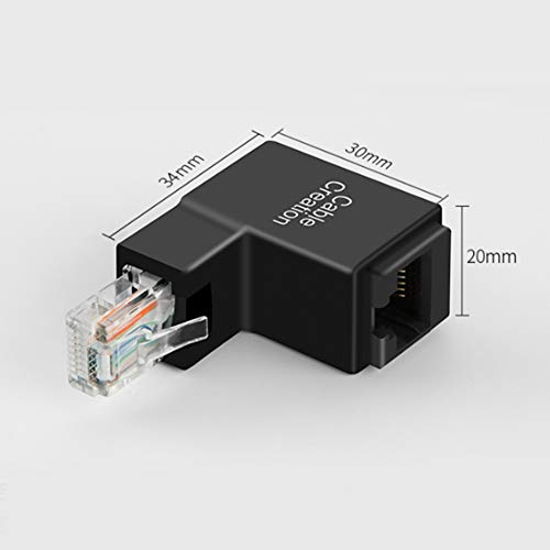 Ethernet Adapter, Cablecreation Cat5E/Cat6 Up Angle Ethernet Adapter, 90 Degree And 270 Degree Rj45/8P8C Ethernet Female To Rj45/8P8C Male Adapter #TOP6
