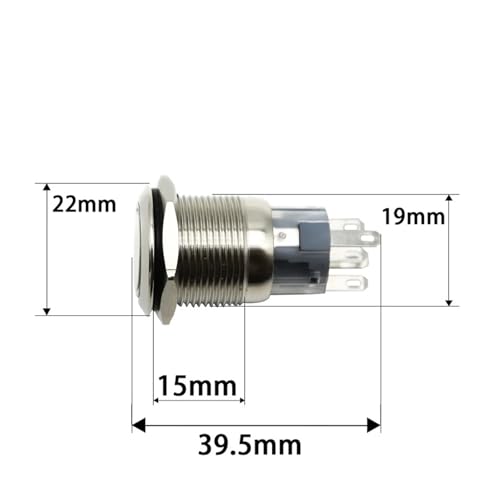 Interrupteur 19mm étanche pour remplacer bouton défectueux led rouge - 2