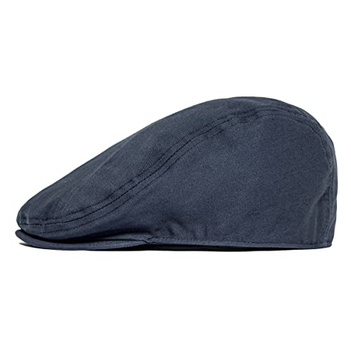 Image of BOTVELA Men Cotton Twill Newsboy Flat Ivy Driving Hat Fitted Cap